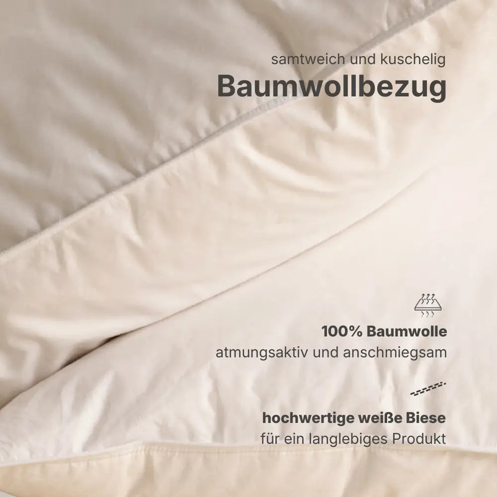 Detailansicht des Premium veganen Faser-Kissens mit gleichmäßig gefüllter Kissenoberfläche