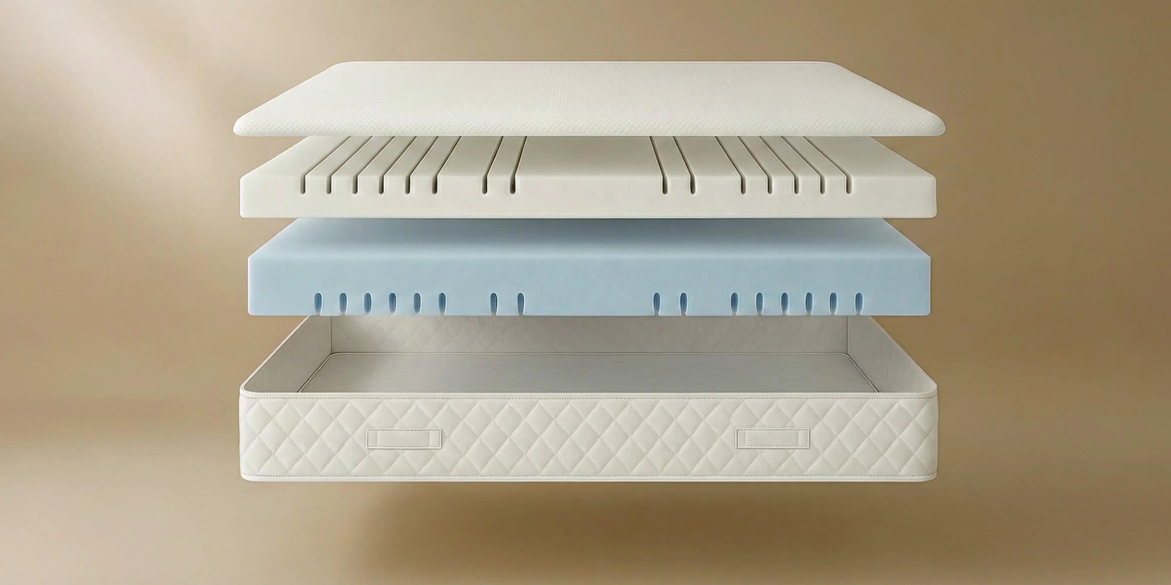 Explosionsdarstellung der Premium Hybridschaummatratze mit 24cm Komforthöhe mit allen Bestandteilen