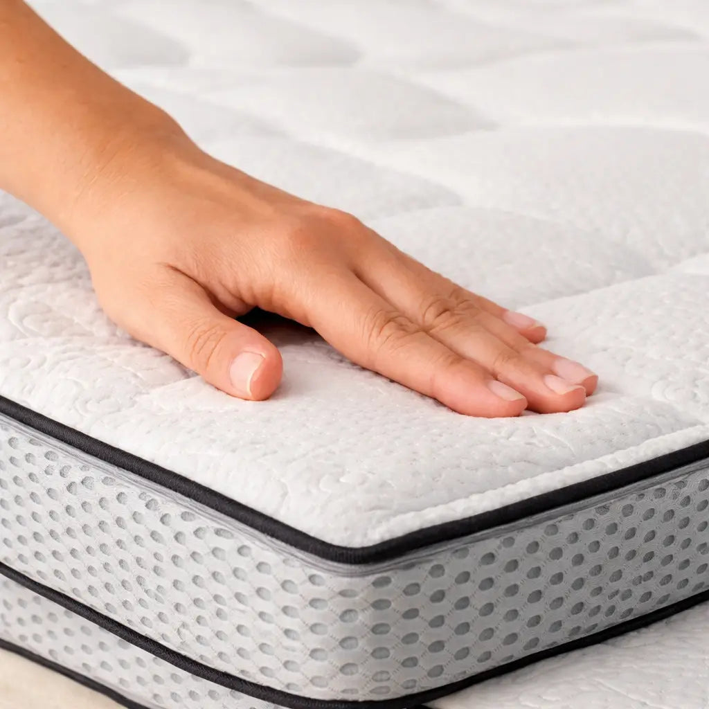 weibliche Hand auf Gelschaum-Topper