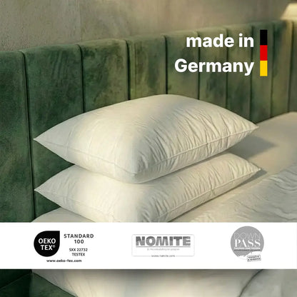 Premium Feder, und Daunenkissen aus Deutschland mit OEKO-TEX®, NOMITE® und Downpass-Zertifizierung