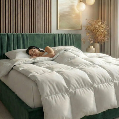 Federdecke mit 10 % Daune – Leicht & warm – RIBECO